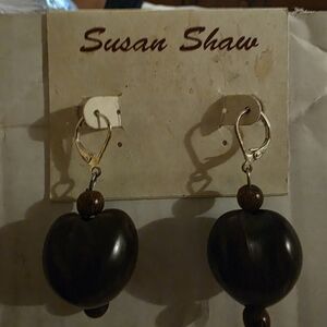 Susan Shaw Dark Brown Earrings